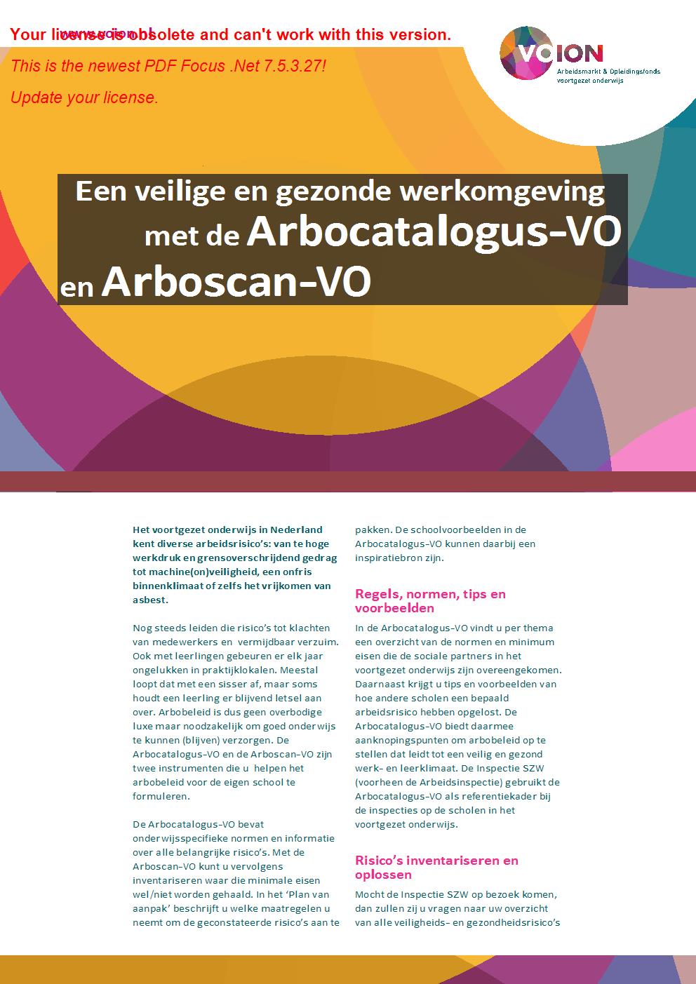 Flyer: Een veilige en gezonde werkomgeving met de Arbocatalogus-VO