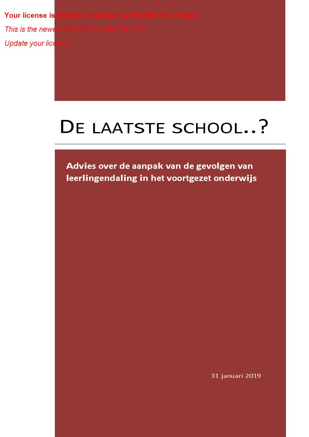 Adviesrapport aanpak leerlingendaling voortgezet onderwijs - Commissie Dijkgraaf