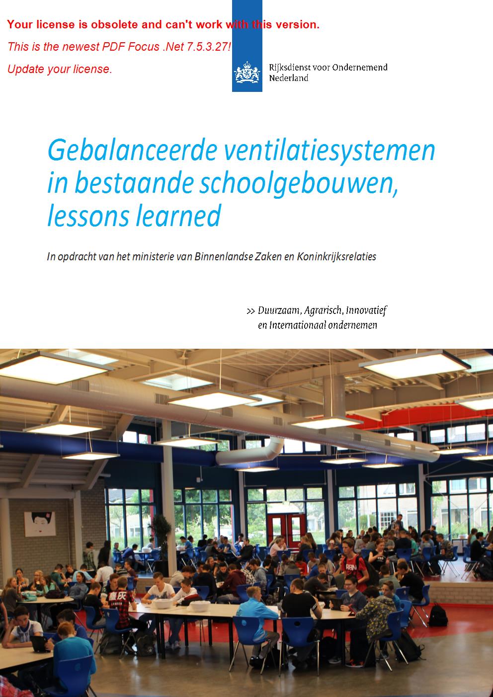 Brochure Gebalanceerde ventilatiesystemen in bestaande schoolgebouwen, lessons learned