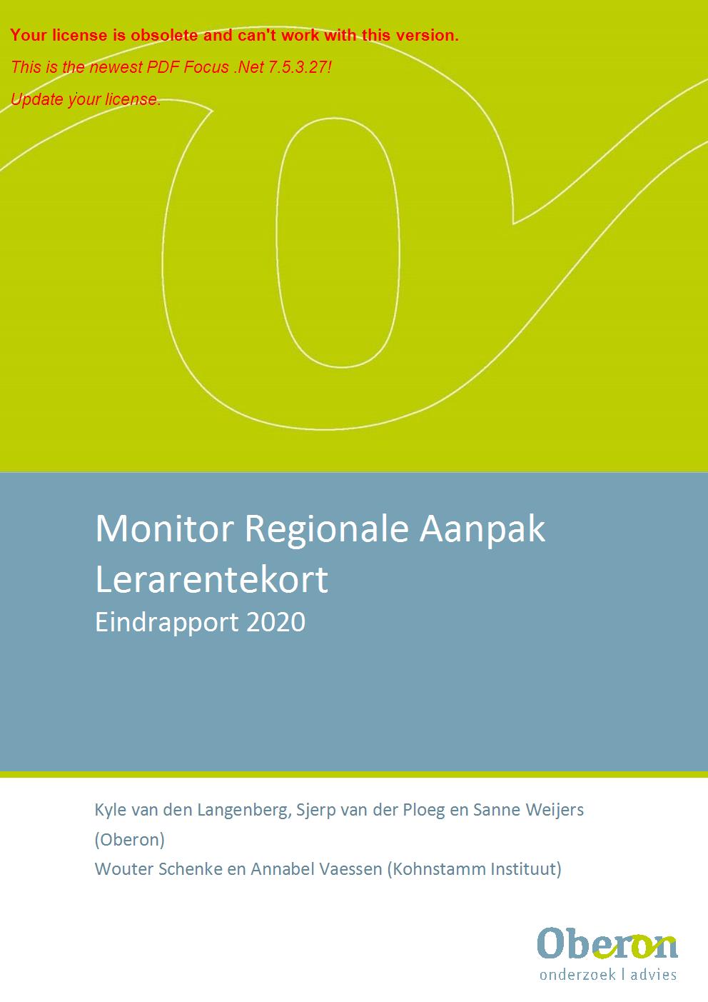Eindrapport Monitor regionale aanpak lerarentekort - december 2020