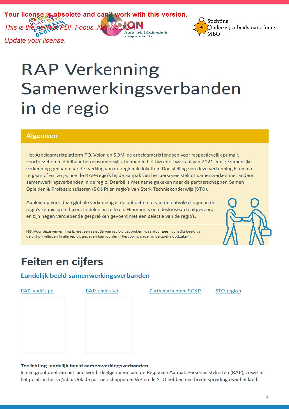 RAP Verkenning Samenwerkingsverbanden in de regio - september 2021