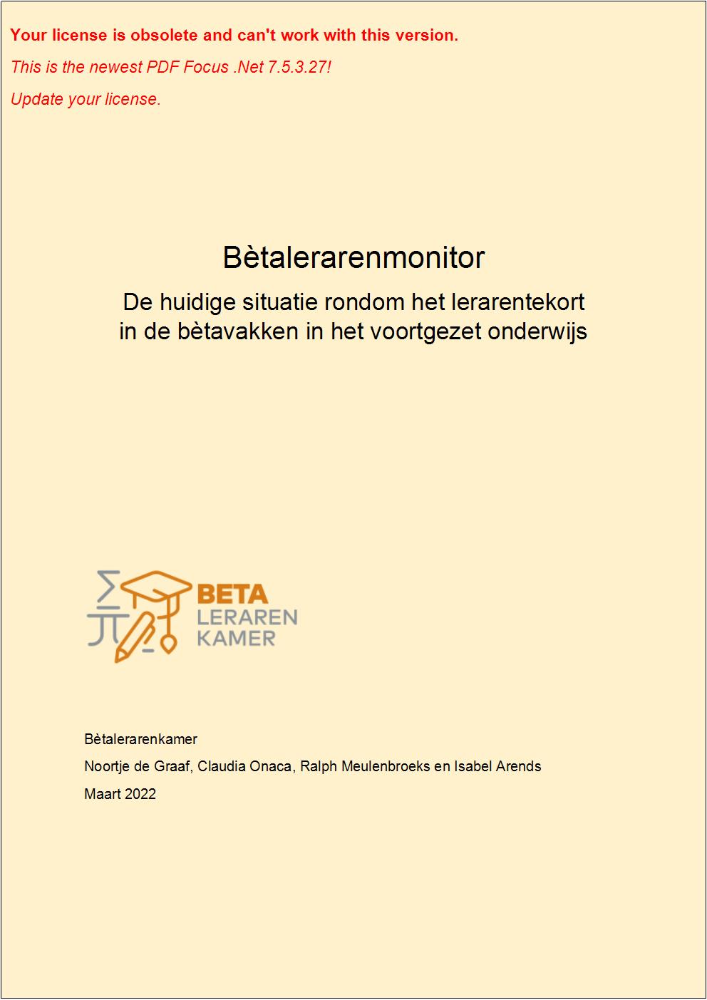Rapport Bètalerarenmonitor