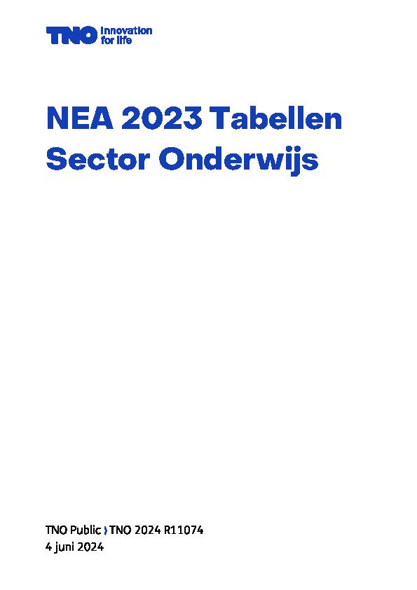 NEA 2023 - Tabellen Sector Onderwijs (TNO) - juni 2024