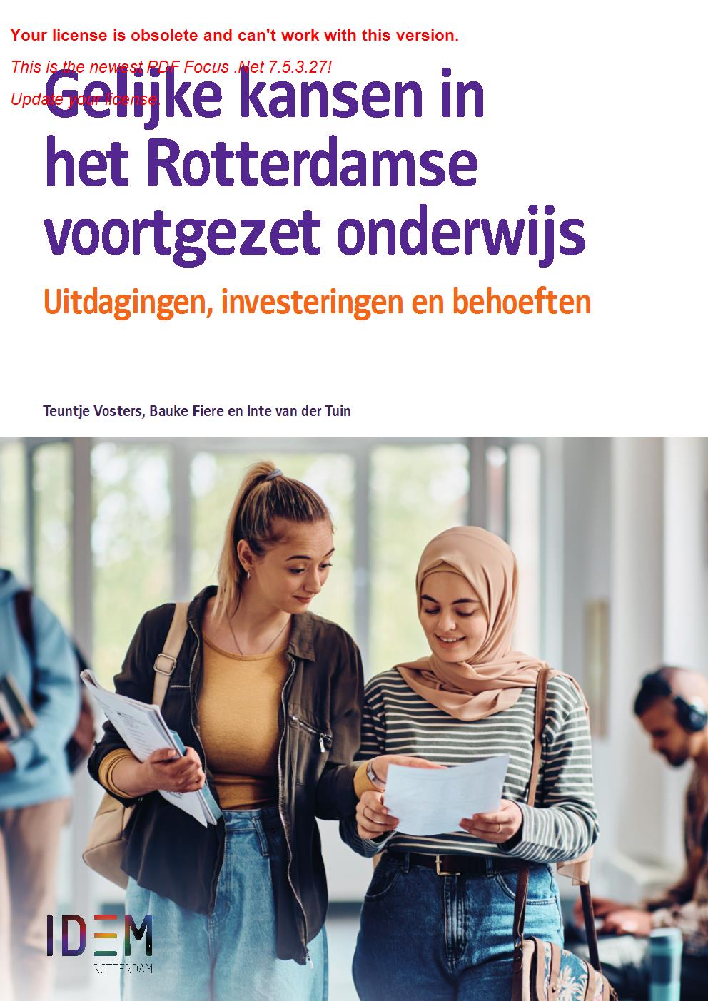 Gelijke kansen in het Rotterdamse voortgezet onderwijs - juni 2023