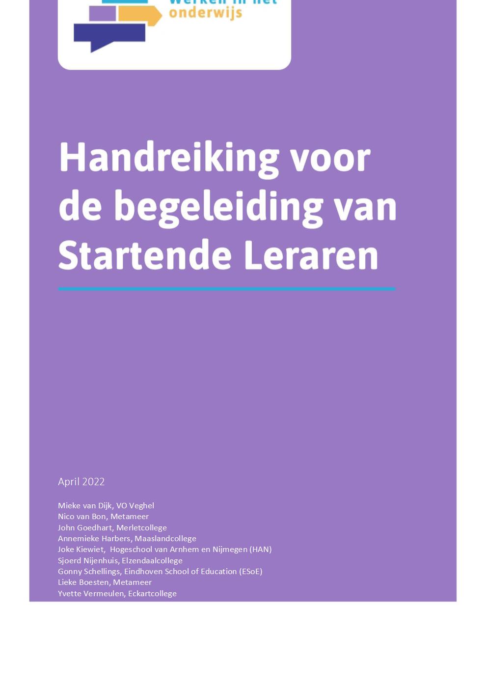 Handreiking begeleiding startende leraren RAP-regio Noordoost Brabant - april 2022